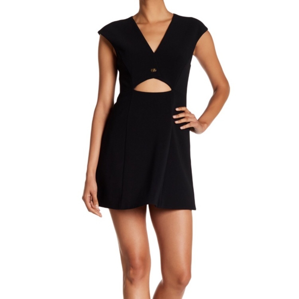 Halston Heritage V-Neck Cap Sleeve Dress Size 14